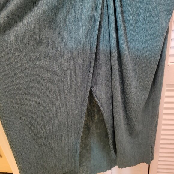 All In Favor Dolman Plissé Midi Dress w Center Twist Knot Deep V Neckline XXL GR - Picture 5 of 10